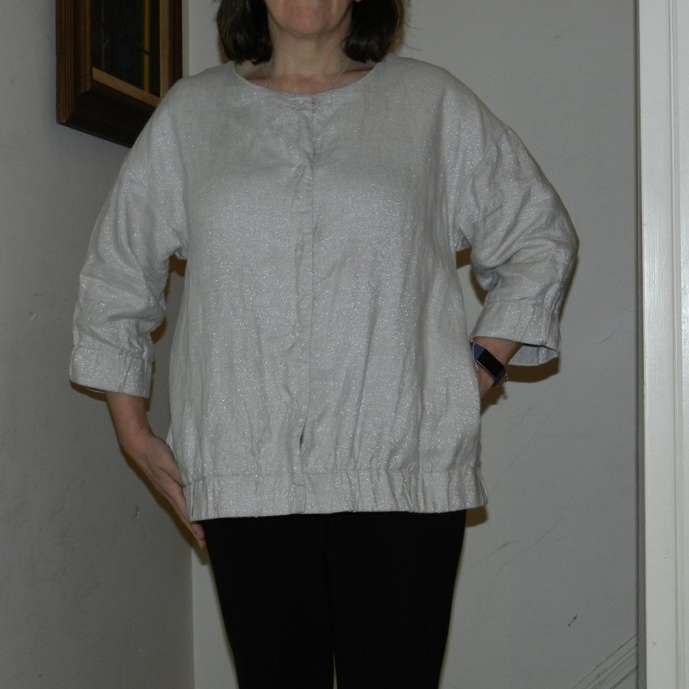 Eileen Fisher sparkle snap top